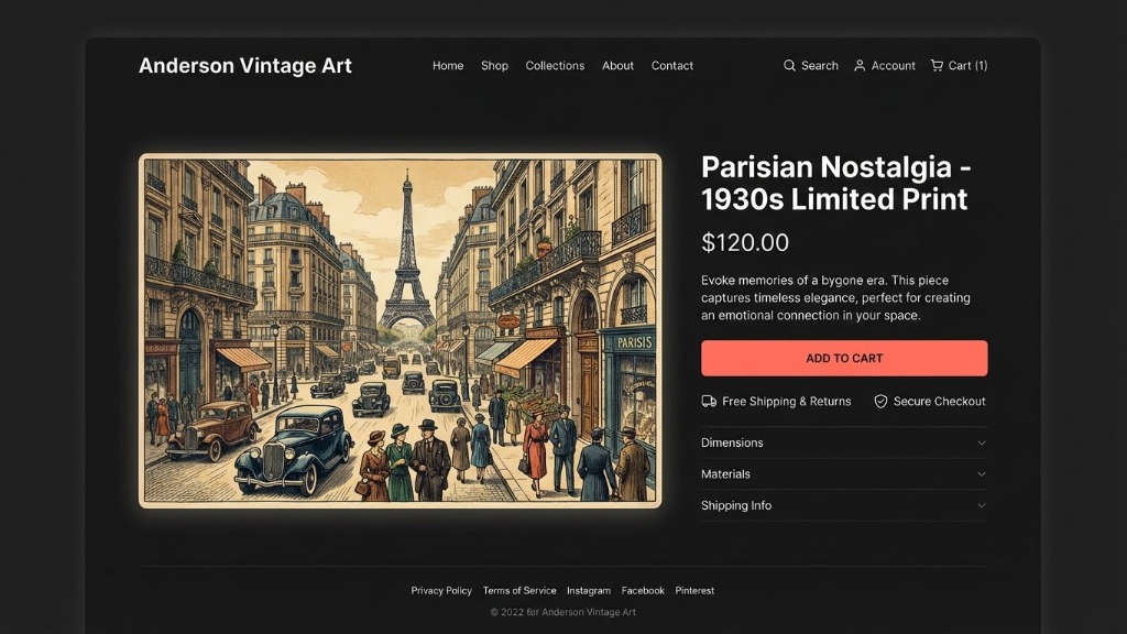 Anderson Vintage Art Pinterest Ad