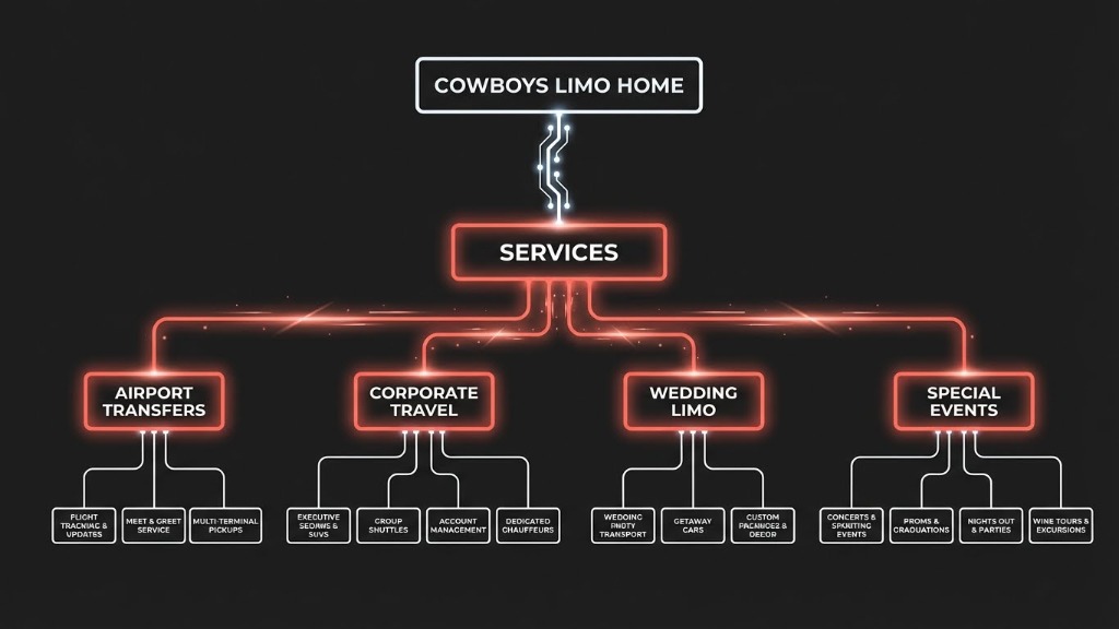 Cowboys Limo Service Menu Structure